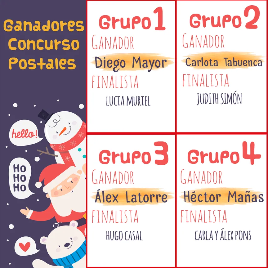 Ganadores concursos Navidad 2021 postales